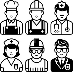 worker icons set