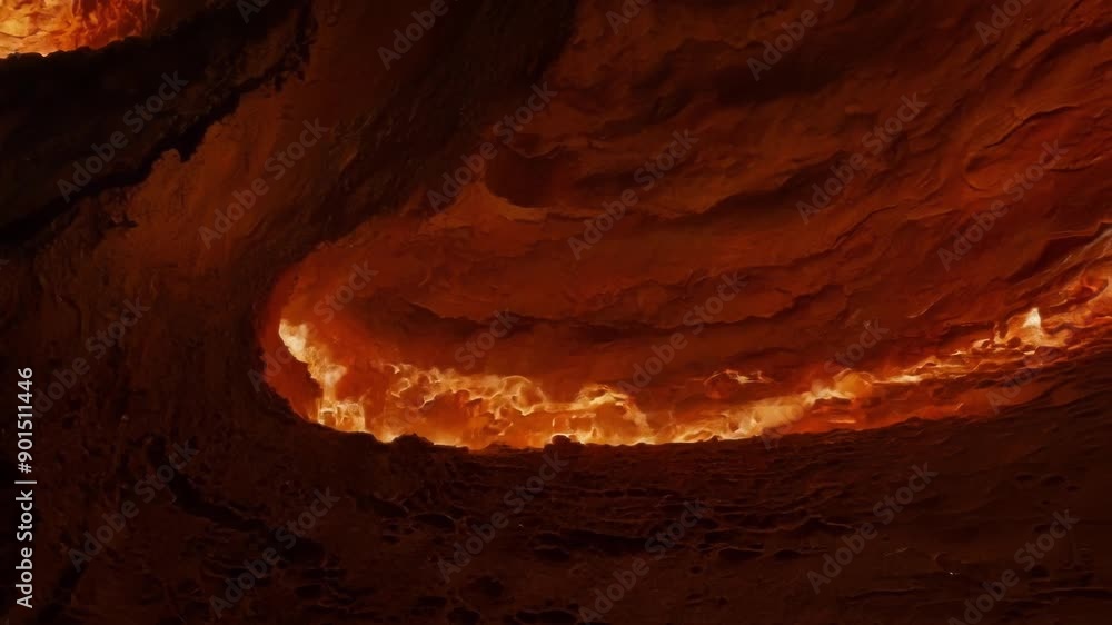 Poster as the lava slowly cools and hardens inside the tube it creates mesmerizing patterns and textures on