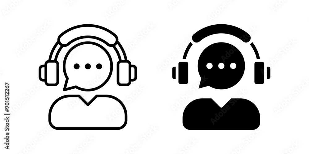 Poster customer service icon set. support sign. for mobile concept and web design. vector illustration on w