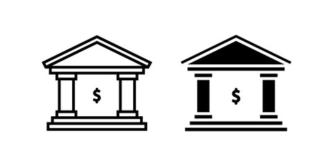 Bank icon set. Banking sign. for mobile concept and web design. vector illustration on white background