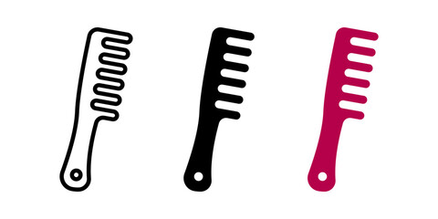 Comb icon set. Hairdresser sign. for mobile concept and web design. vector illustration on white background