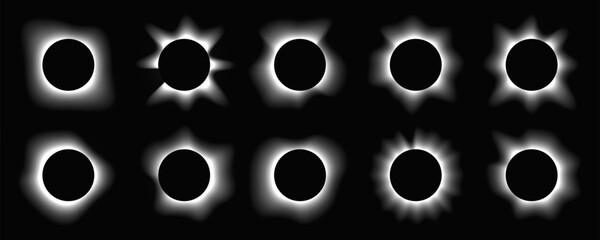 Set of circle illuminate light frames