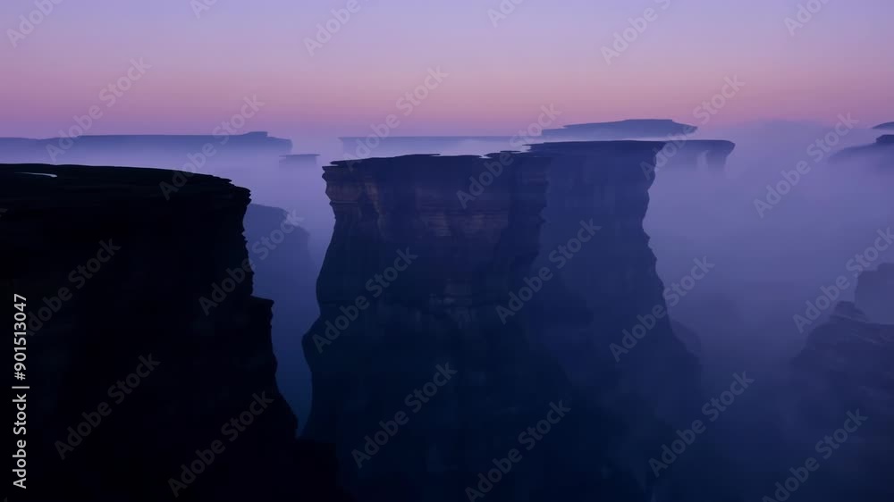 Poster As the light fades the cliffs take on an otherworldly appearance almost as if from a dream.