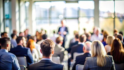 Audience at Business Workshop - Participants at a business workshop, background blurred to emphasize the workshop environment.
