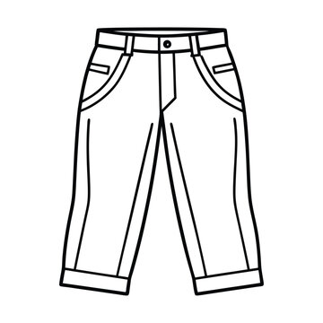 black and white pants outline clip art preview