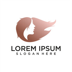 Woman feminine elegan beauty logo design template