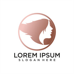 Woman feminine elegan beauty logo design template