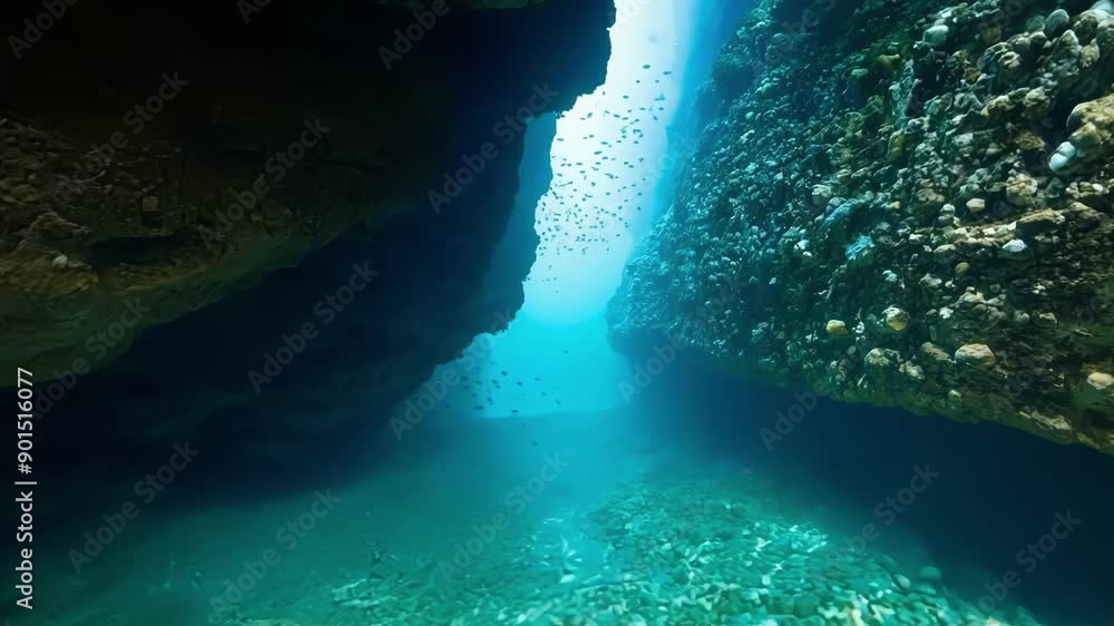 Poster The underwater cave is a complex labyrinth of tunnels and chambers with each turn revealing a new and stunning sight.