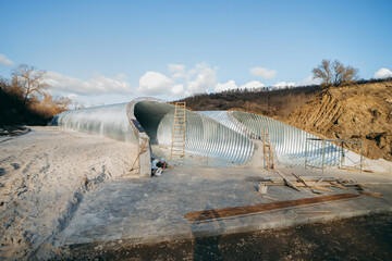 Сonstruction of a pipe on the river bottom