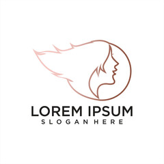 Woman feminine elegan beauty logo design template