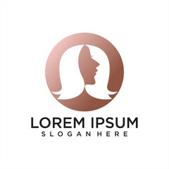 Woman feminine elegan beauty logo design template