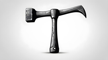 Wooden axe logo on white background. Generative AI