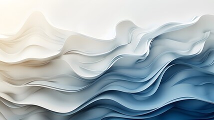 Obraz premium Serene Waves of Paper-Like Textures in Soft Blue and White Tones