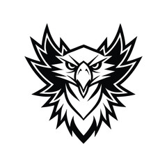 Fototapeta premium Aggressive Eagle minimalist logo black vector