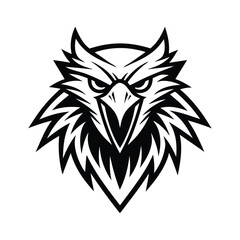 Aggressive Eagle minimalist logo black vector