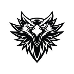Fototapeta premium Aggressive Eagle minimalist logo black vector