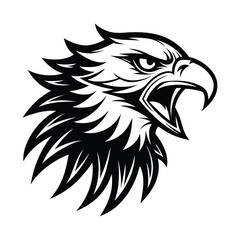 Aggressive Eagle minimalist logo black vector