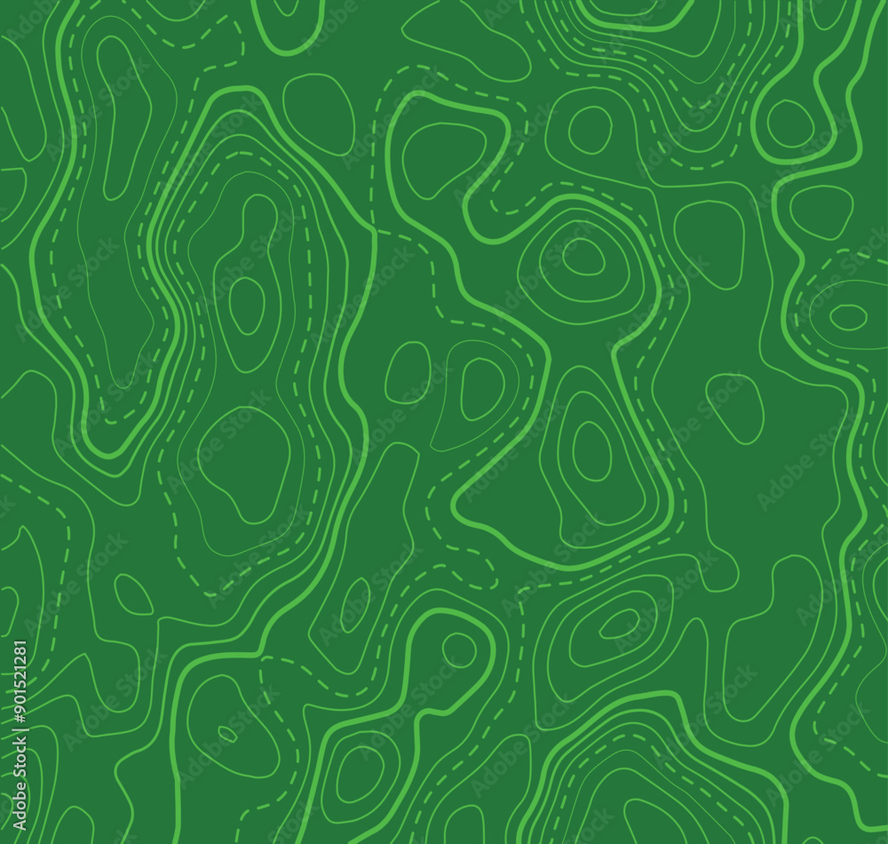 Poster topographic map background. generating a terrain elevation map. grid map. contour map. valleys and m