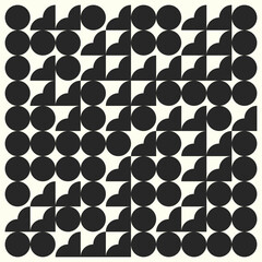 Bauhaus geometric pattern background, vector abstract circle, triangle and square lines art. Yellow, blue, red and green color, trendy Bauhaus pattern backgrounds set