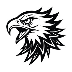 Aggressive Eagle minimalist logo black vector