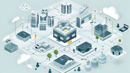 Fototapeta premium Hybrid Big Data Environment and On-Premise Cloud Platform