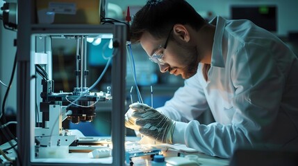 Scientist Programming 3D Printer for Organ Creation,Biomedical Engineering Advancements