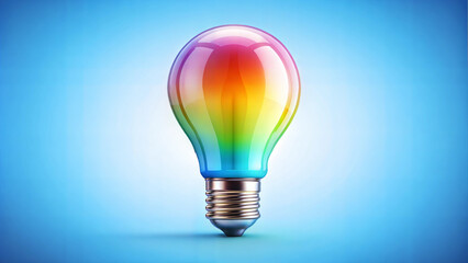 A detailed  energy-saving-LED-light-bulb icon with a glossy finish, and vibrant colors, isolated on a white background, ideal for ideas or innovation designs 