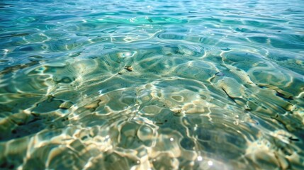Close-up of clear blue water, highlighting its purity and tranquility, perfect for a refreshing backdrop.