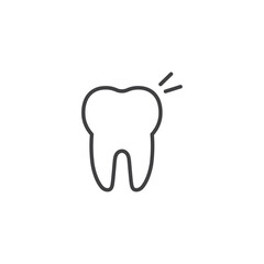 Tooth icon isolated on white background