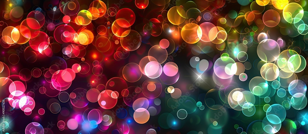 Poster abstract background with vibrant circles of light perfect for a copy space image