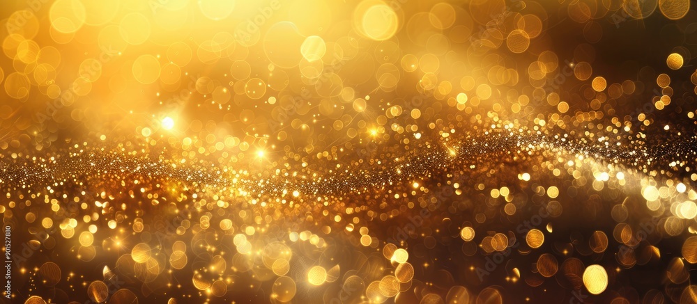 Poster sparkling particles resembling gold dust enhancing the copy space image