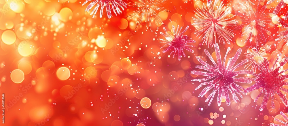 Canvas Prints New Year fireworks with room for text on an abstract holiday backdrop. Copy space image. Place for adding text and design