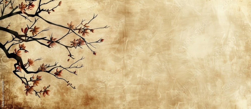 Poster elegant japanese paper with a serene design and ample copy space image