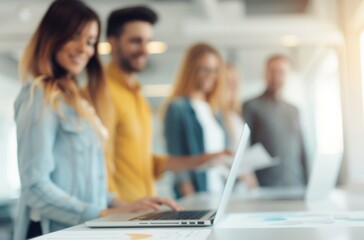 Woman Using Laptop In Office