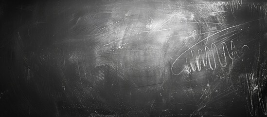 Chalky white texture on blackboard with copy space image