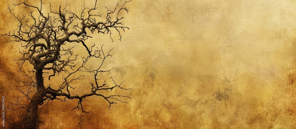 Poster a textured vintage background featuring a tree like pattern design with copy space image