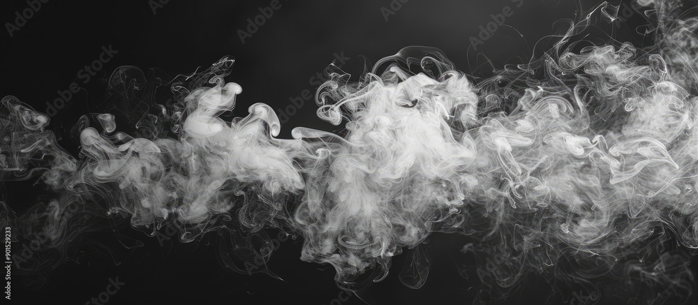 Poster super black background featuring an isolated white smoke overlay effect creating a spooky ghostly at