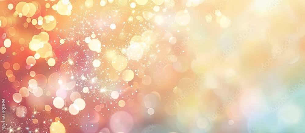Aufkleber vibrant fireworks illuminate the sky against a soft pastel backdrop in a captivating display with co