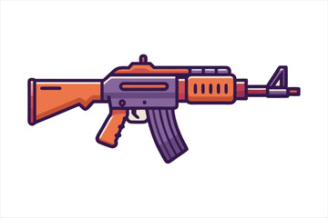 Assault Rifle lineal color mode art vector