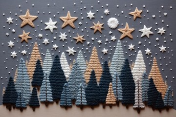 Starry christmas night celebration pattern gingerbread.