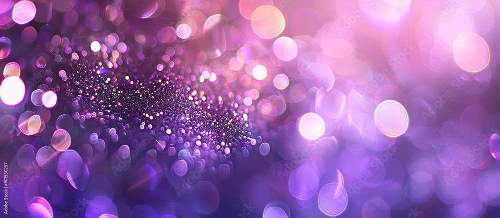 Aufkleber bokeh light background with abstract purple hues and copy space image