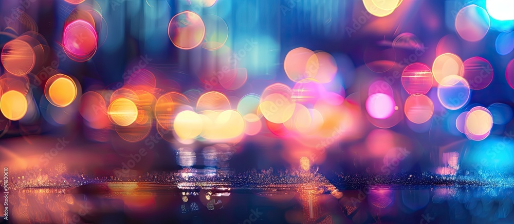 Poster night lights creating a pleasing bokeh effect with copy space image