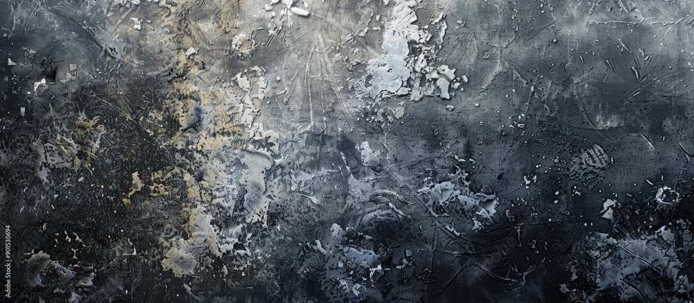 Poster textured grey wall with a grunge appearance featuring large particles and strokes ideal as a copy sp