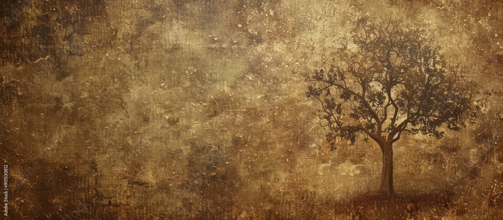Poster a textured vintage background featuring a tree like pattern design with copy space image