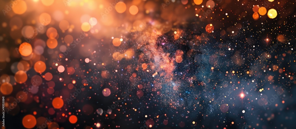 Poster an elegant abstract background with bokeh lights and stars suitable for copy space image