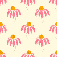 Autumn flowers seamless pattern