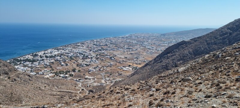 view of Perissa view from ancient thera, Thira