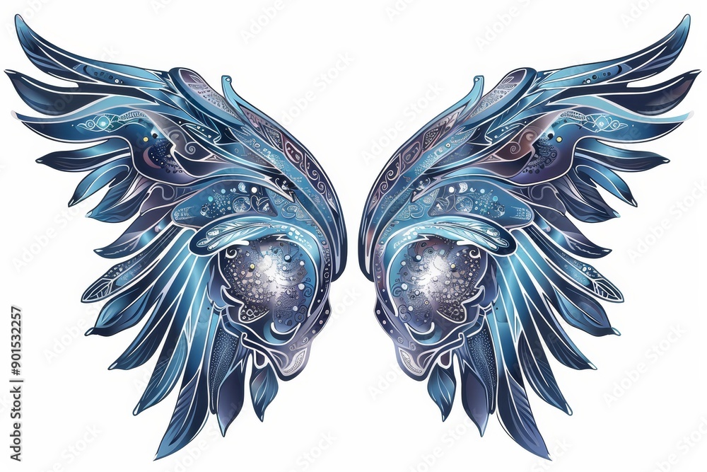 Fototapete the 3d chrome metal of y2k butterfly icon is a design element of a flame butterfly tattoo in liquid 