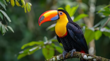 Fototapeta premium Rainforest Biodiversity, Rich, colorful images of rainforest flora and fauna, emphasizing the need to protect these vital ecosystems