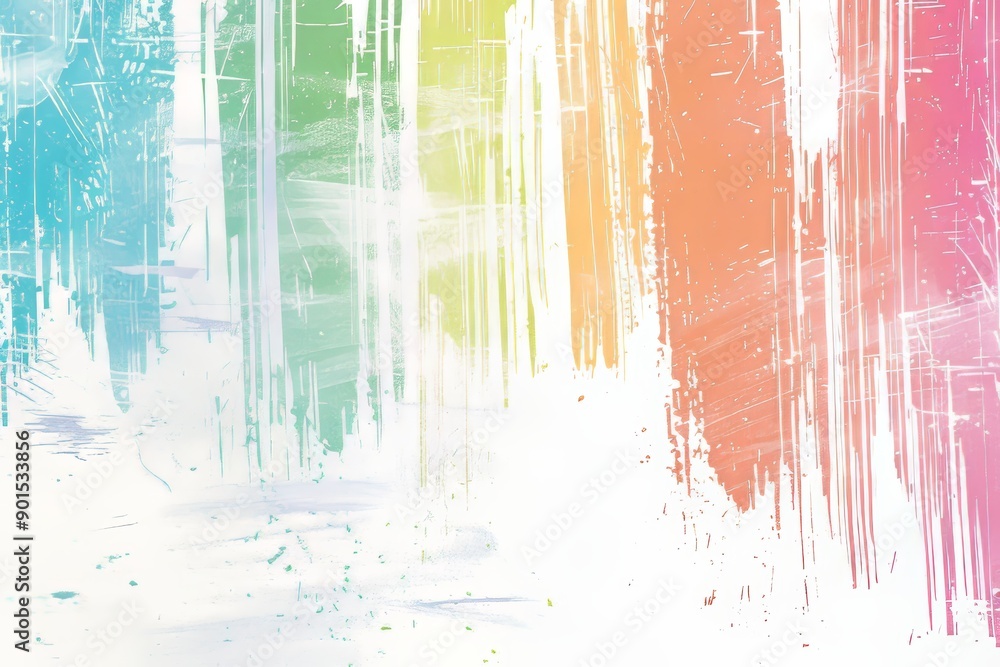 Poster the background is textured with a shadowed film texture overlayed with a rainbow leak effect. the no